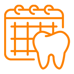 Icon of a calendar behind a tooth